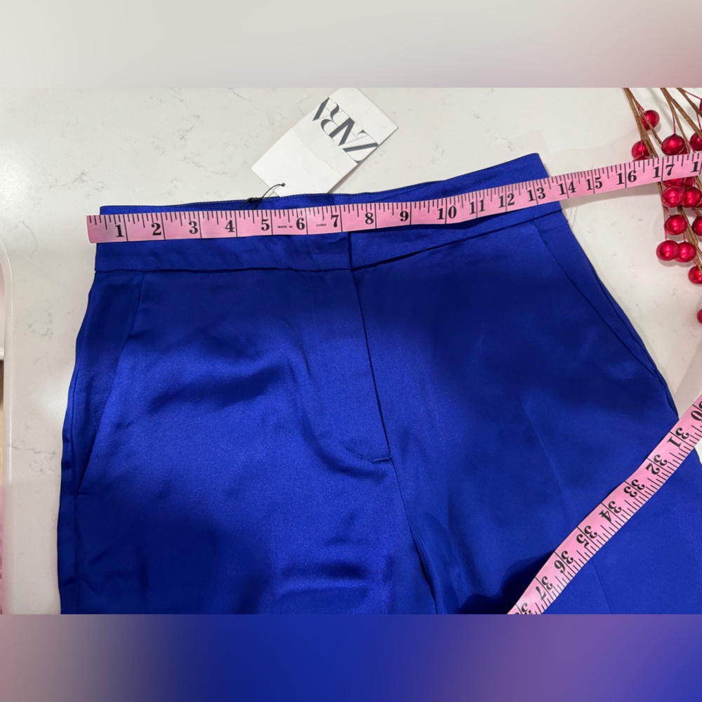 Zara Royal Blue Wide Leg Pants - Picture 11 of 14